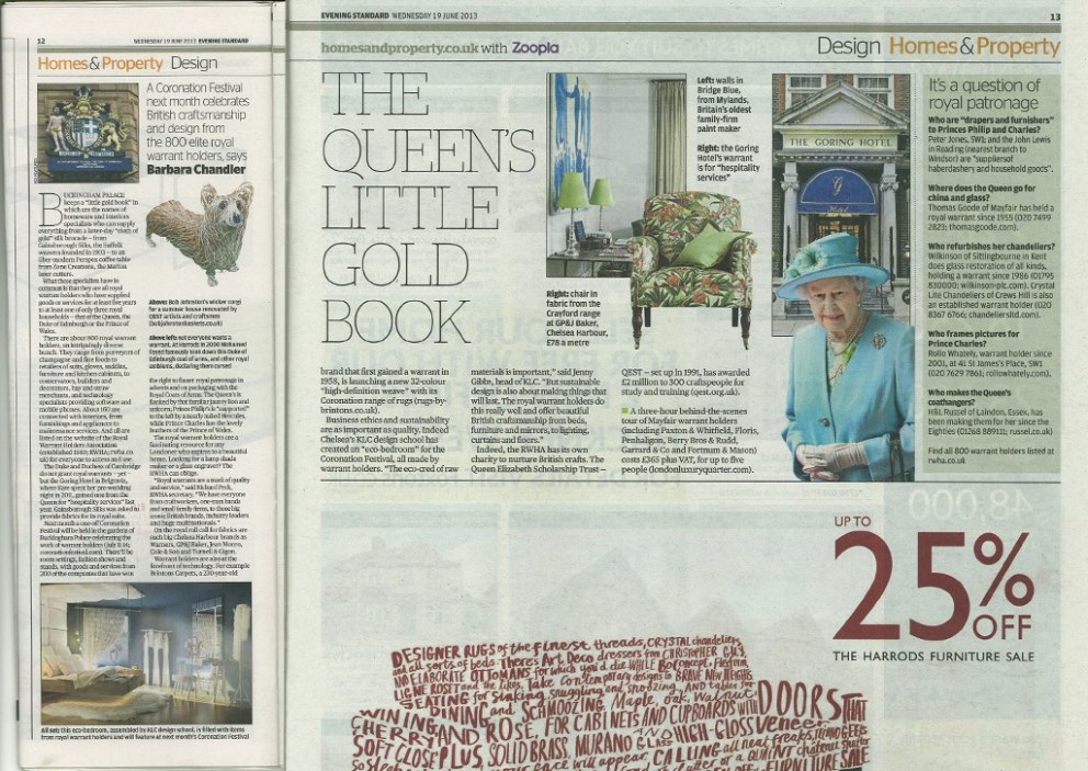Buckingham Palace Room Set | Press clipping | Interior Designers